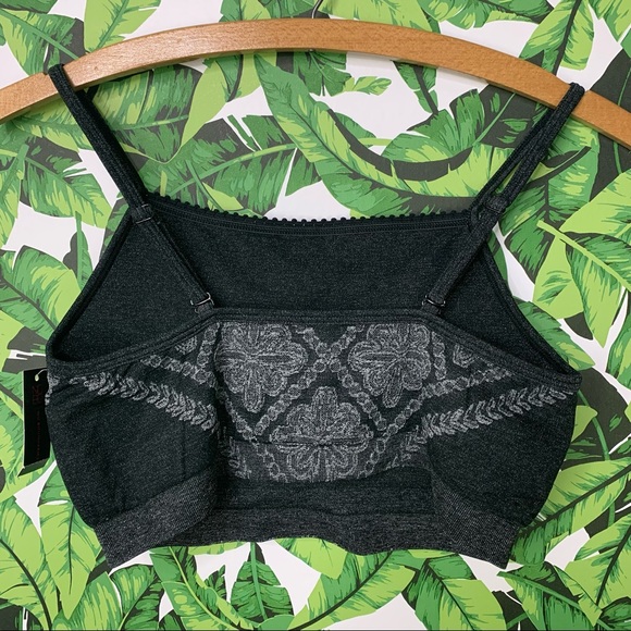 NWT! No Boundaries Women's Bra Size L Seamless Black Floral High Neck Bralette - Picture 7 of 9